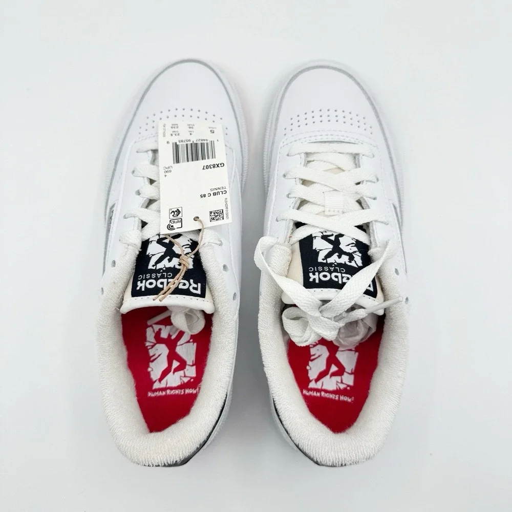Reebok Kids Unisex Club C 85 Tennis Shoe GX8307 Size 5 White